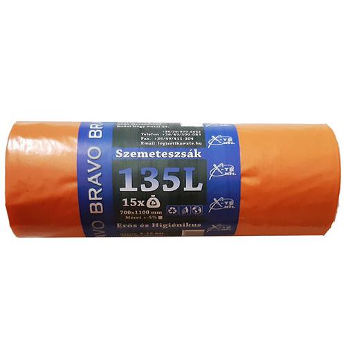 Szemeteszsák Bravo 135l narancssárga
